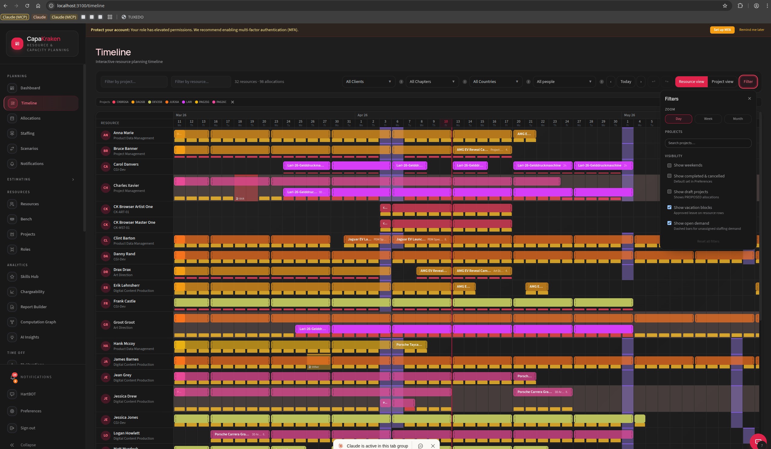 Timeline - Resource View